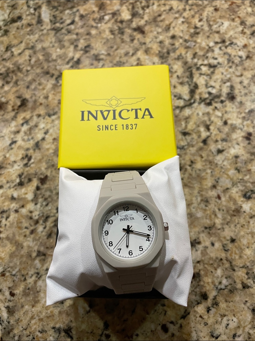 Invicta Celestial Beige Resin Watch with White Dial